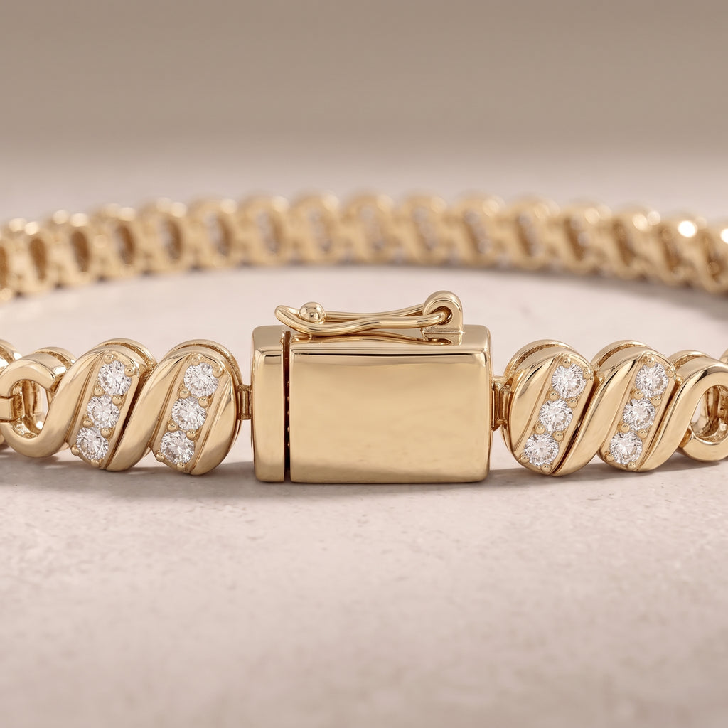 18k Gold Diamond Bauhaus Bracelet