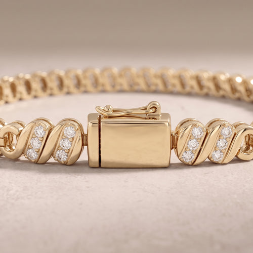 18k Gold Diamond Bauhaus Bracelet