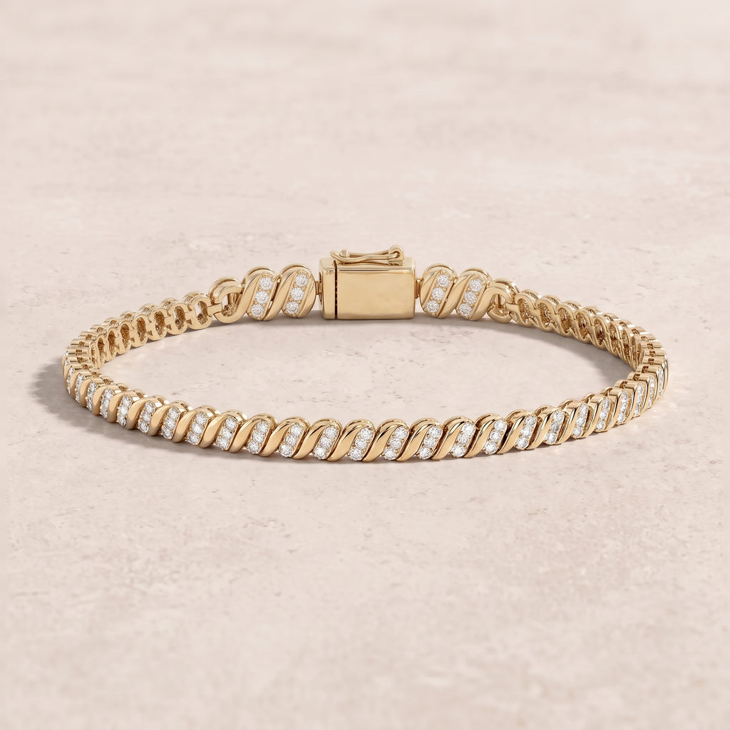 18k Gold Diamond Bauhaus Bracelet