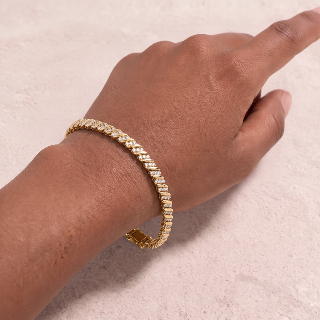 18k Gold Diamond Bauhaus Bracelet