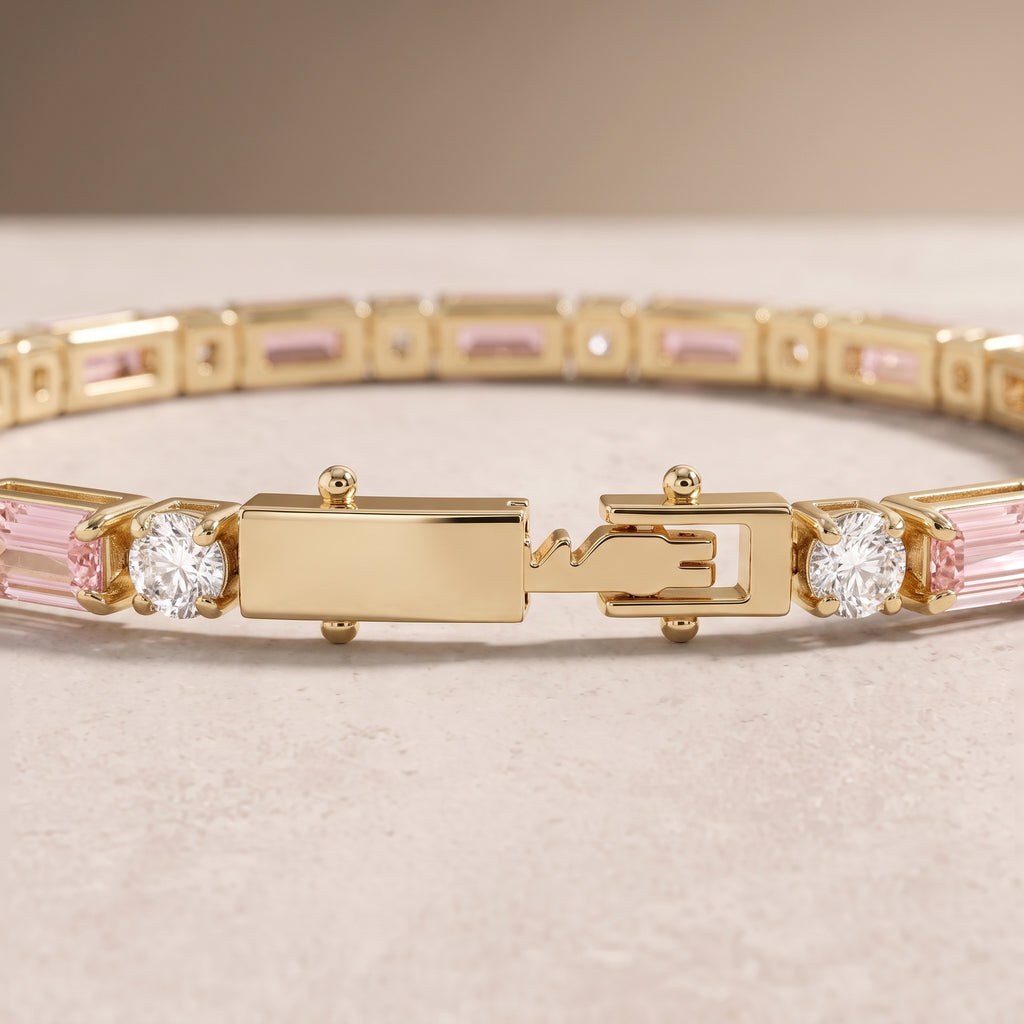 18k Gold Pink Sapphire Cecelia Bracelet