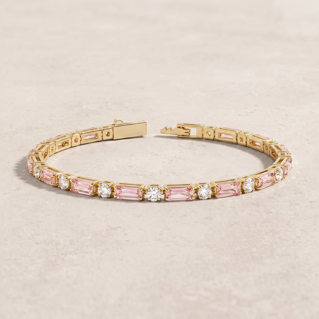 18k Gold Pink Sapphire Cecelia Bracelet