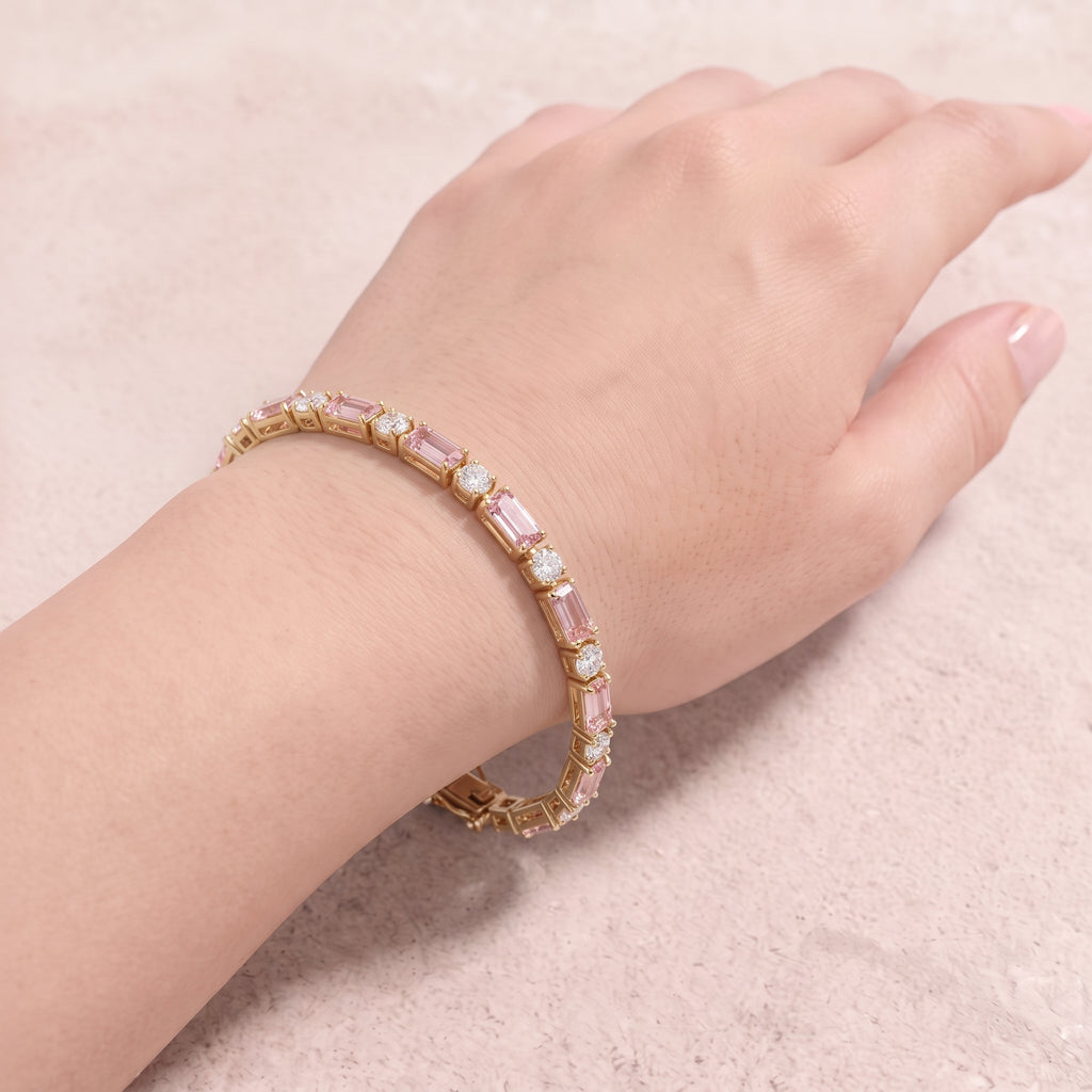18k Gold Pink Sapphire Cecelia Bracelet