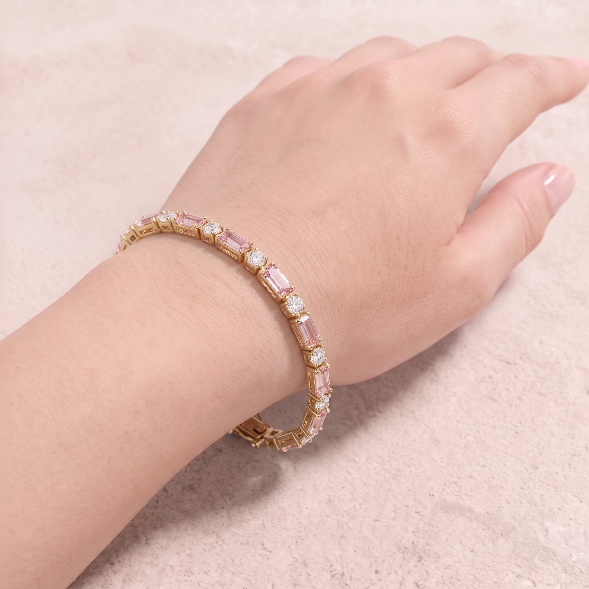 18k Gold Pink Sapphire Cecelia Bracelet