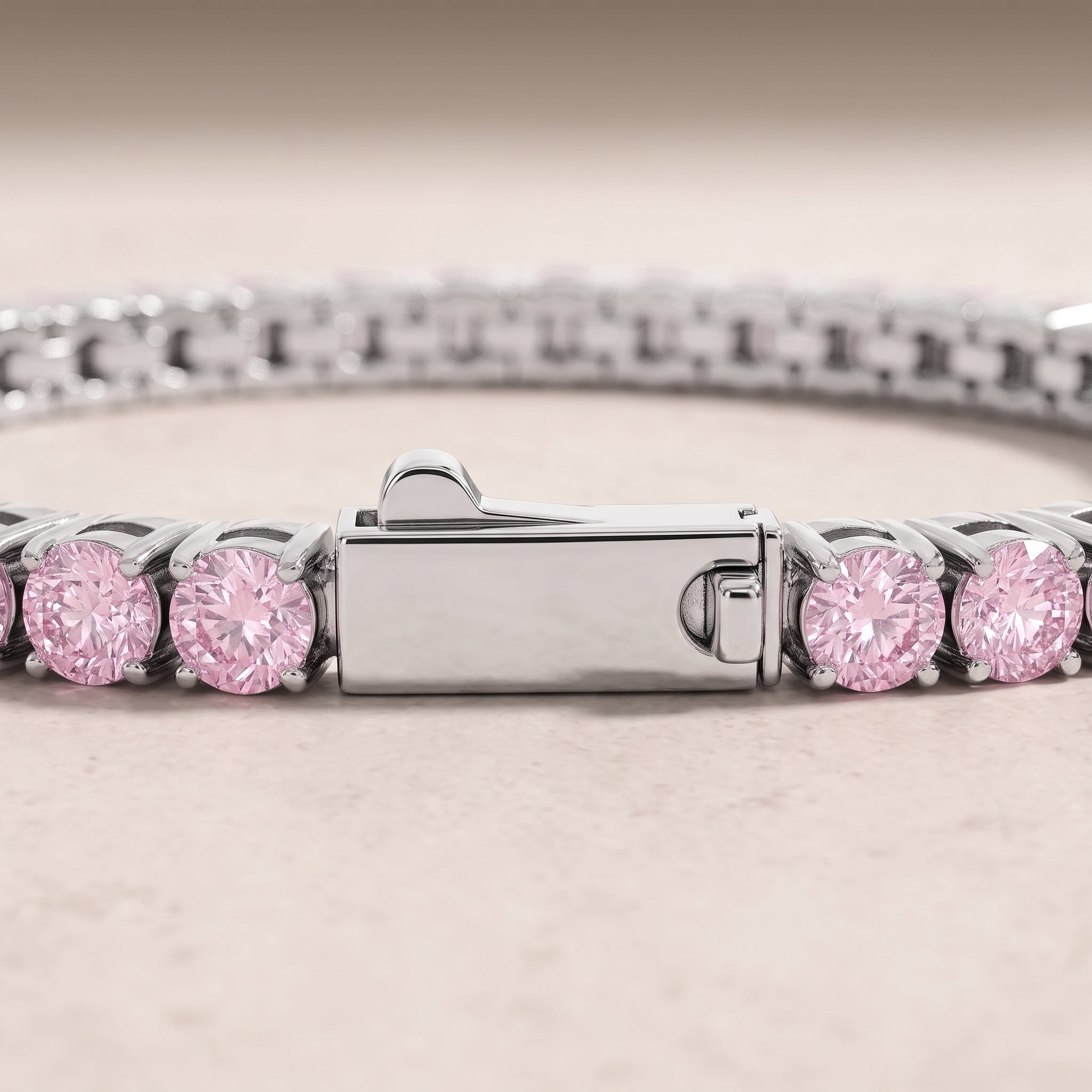 18k White Gold Pink Sapphire Cupia Bracelet