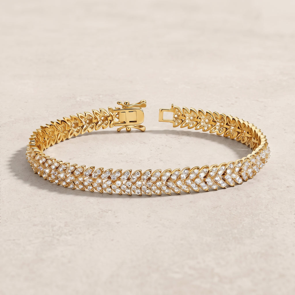 18k Gold Diamond Datum Bracelet