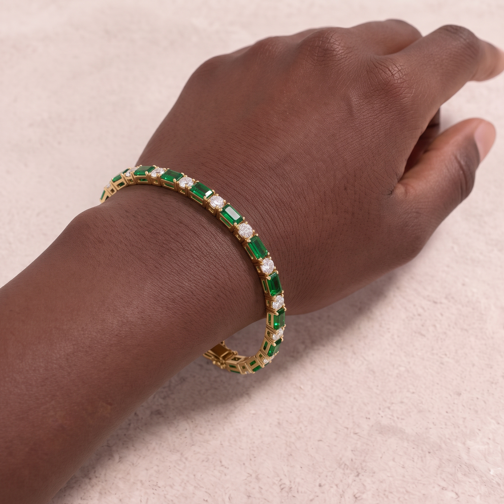 18k Gold Emerald Folia Bracelet