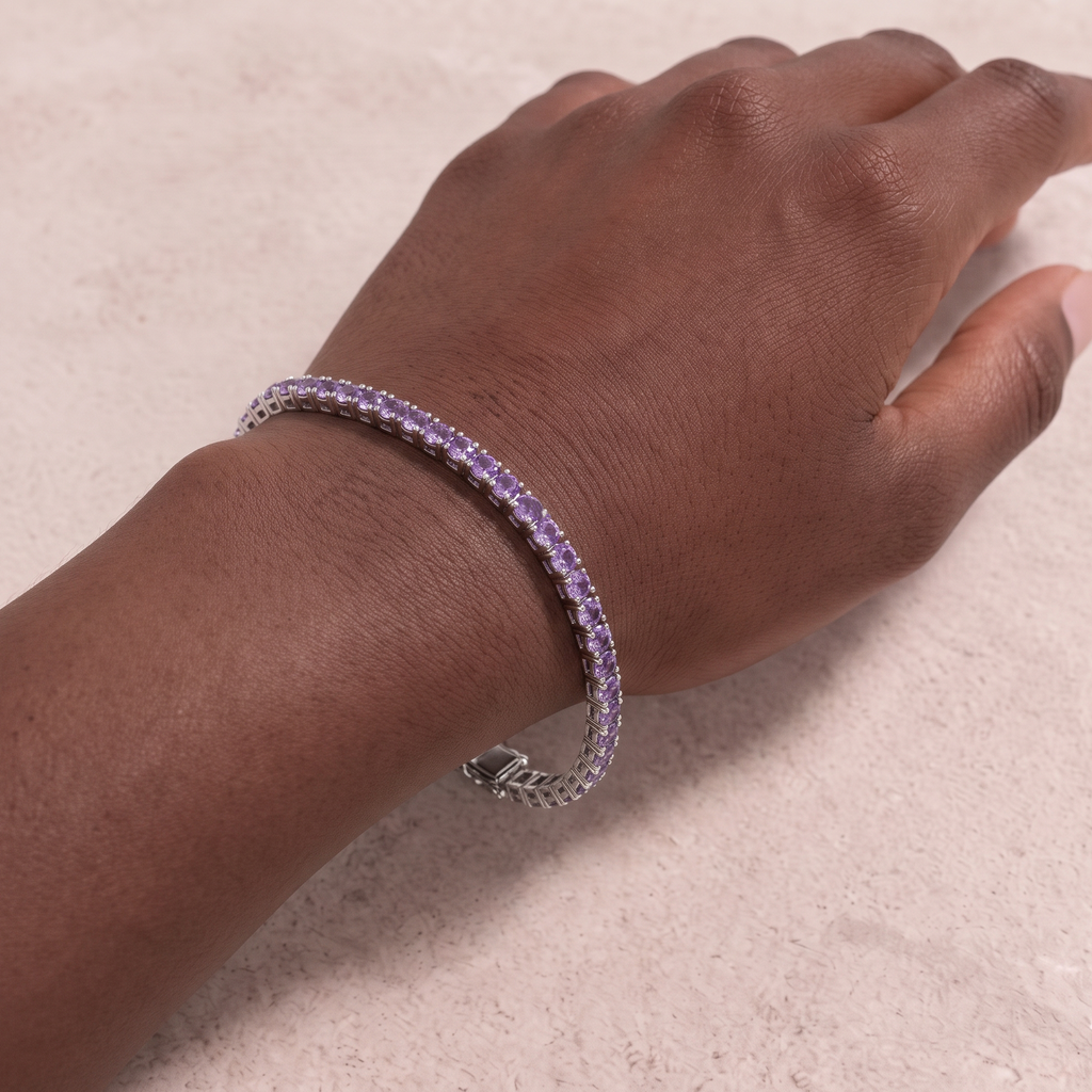 18k White Gold Amethyst Galaxia Bracelet