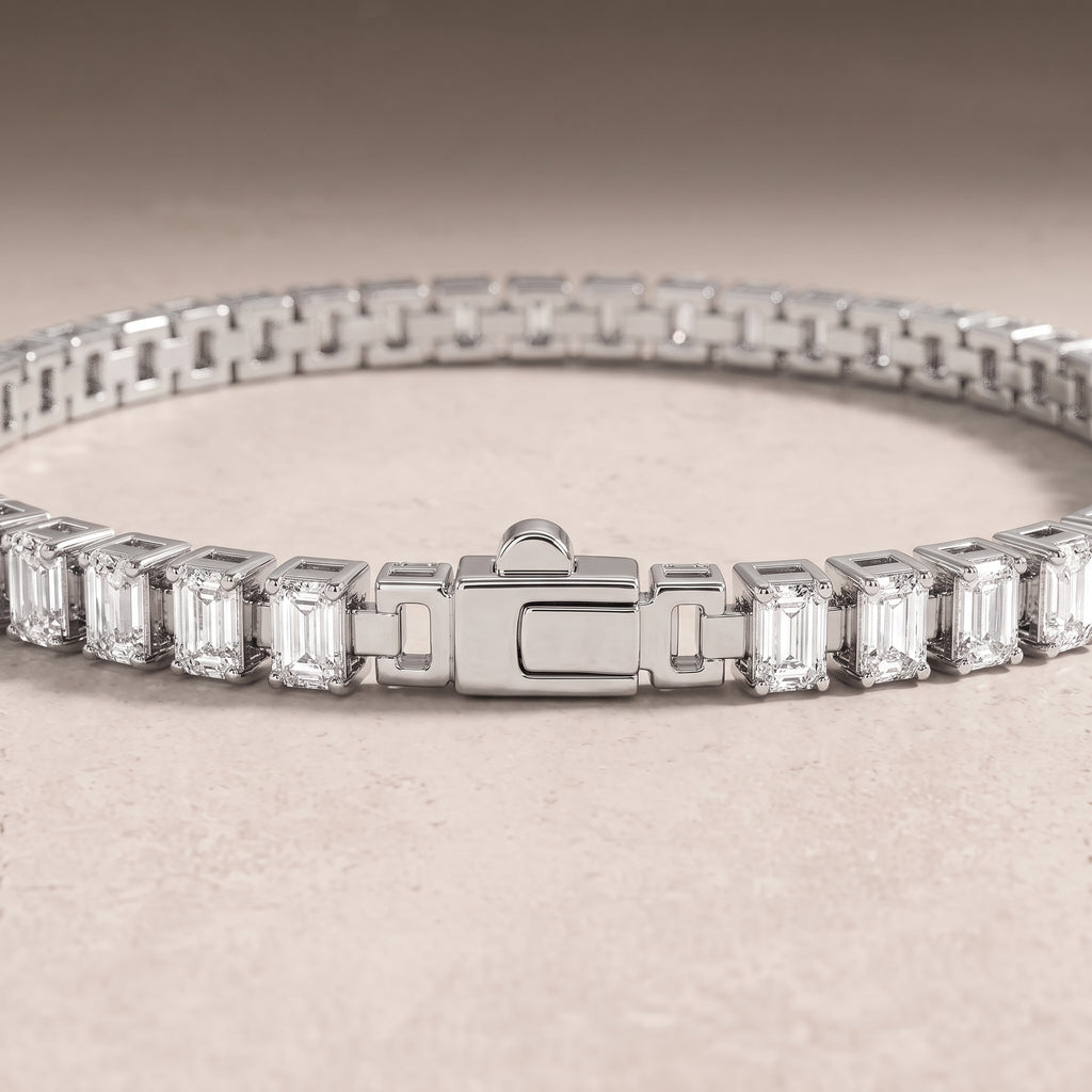 18k White Gold Diamond Lattice Bracelet