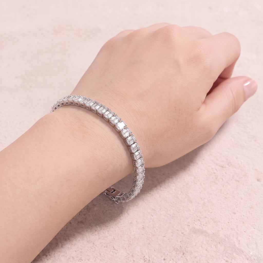 18k White Gold Diamond Lattice Bracelet