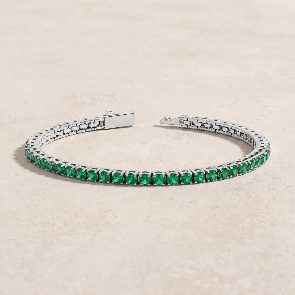 18k White Gold Emerald Nadir Bracelet