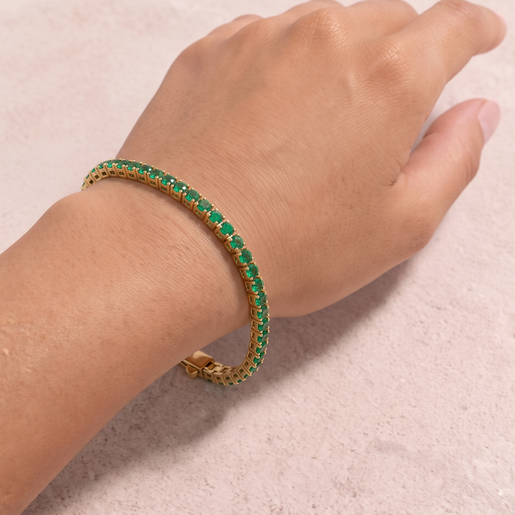 18k Gold Emerald Plantos Bracelet