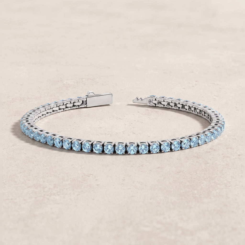 18k White Gold Aquamarine Rivera Bracelet