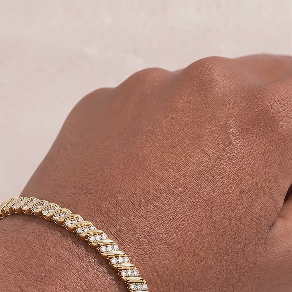 18k Gold Diamond Bauhaus Bracelet
