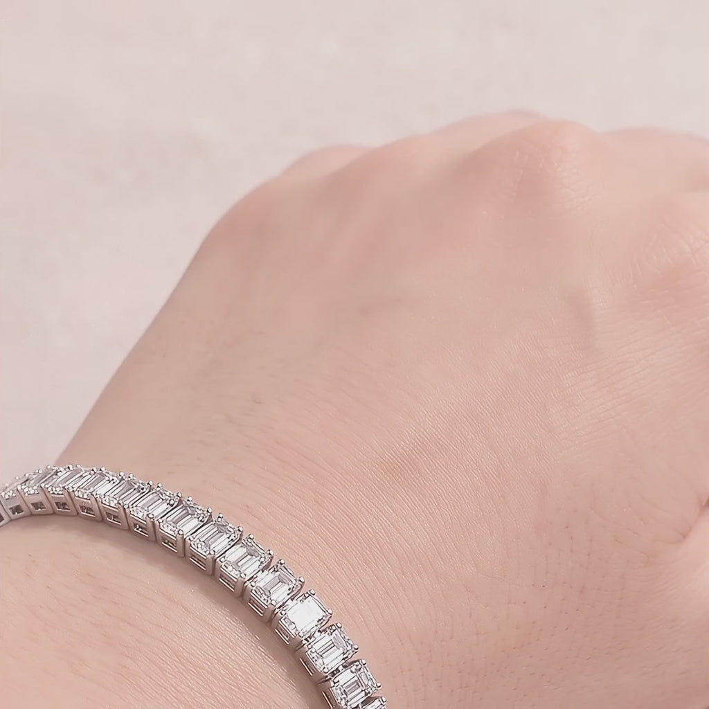18k White Gold Diamond Lattice Bracelet