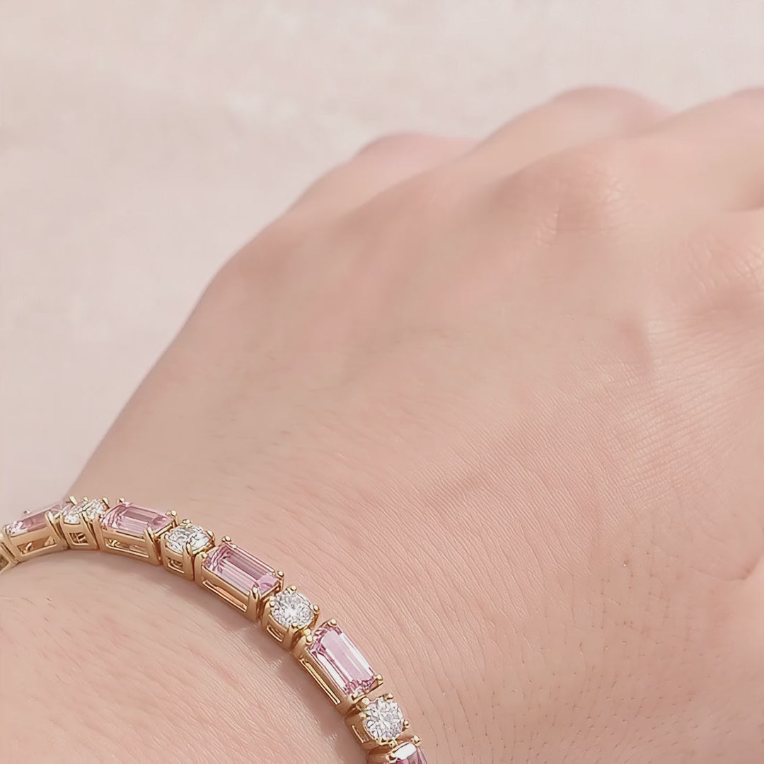 18k Gold Pink Sapphire Cecelia Bracelet