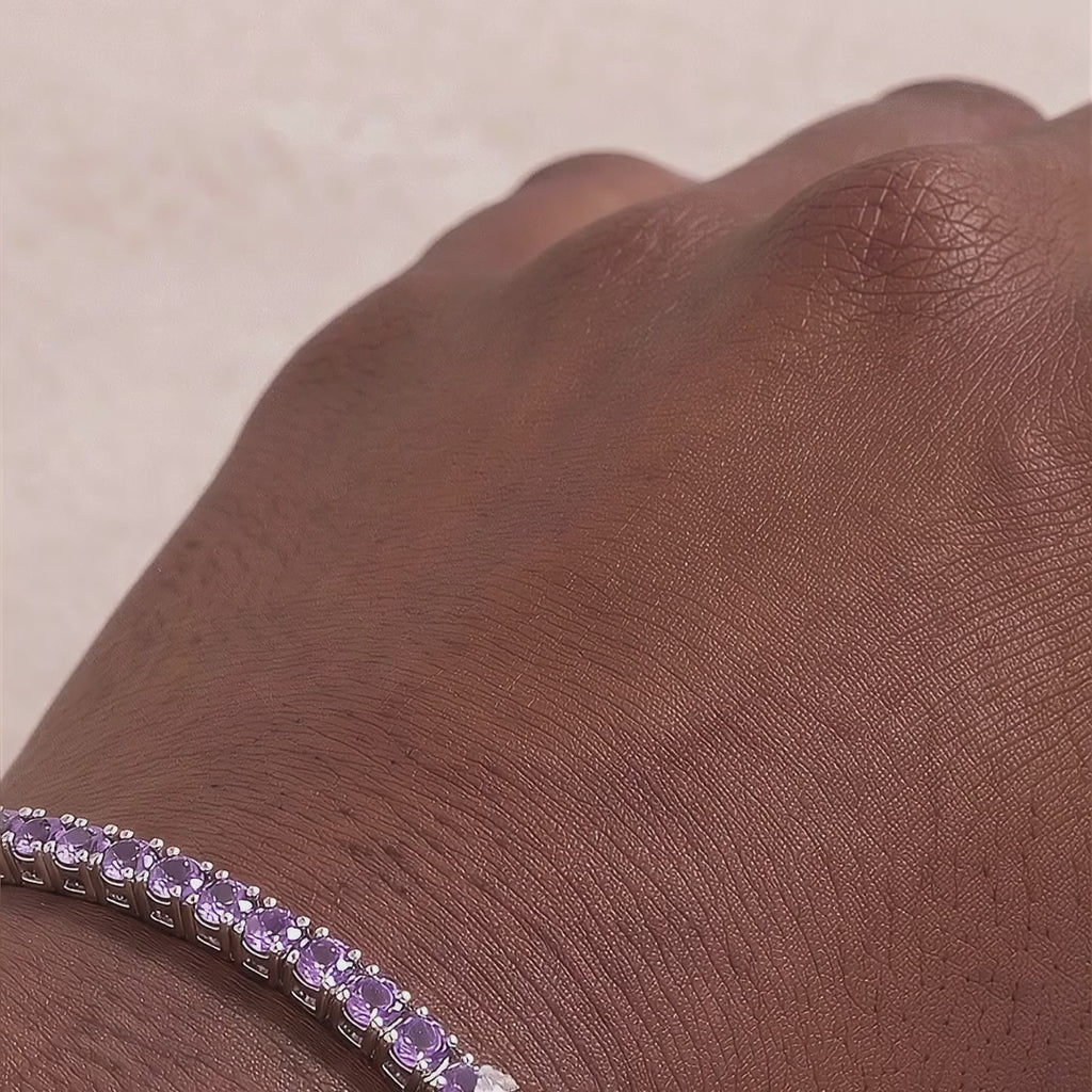 18k White Gold Amethyst Galaxia Bracelet