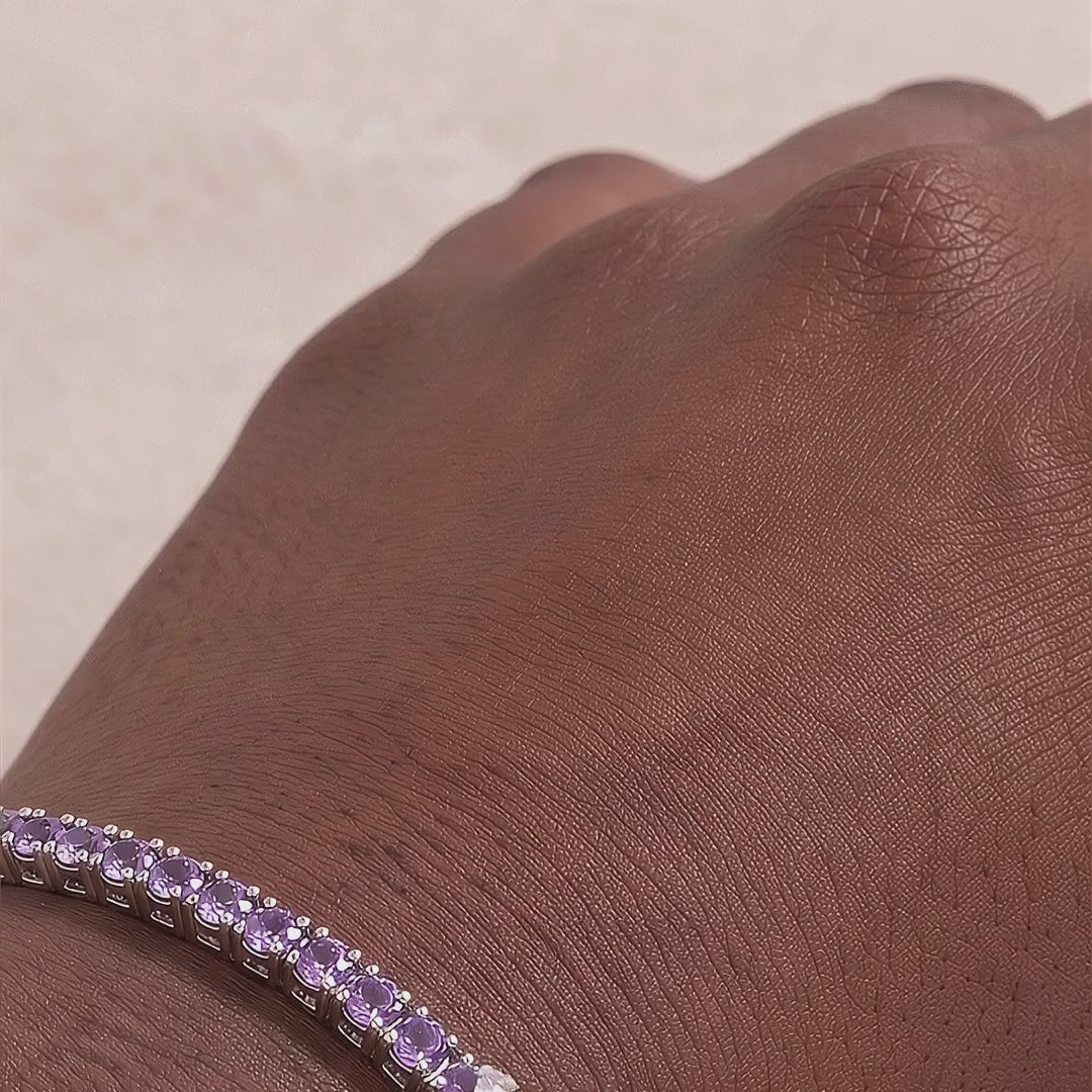 18k White Gold Amethyst Galaxia Bracelet