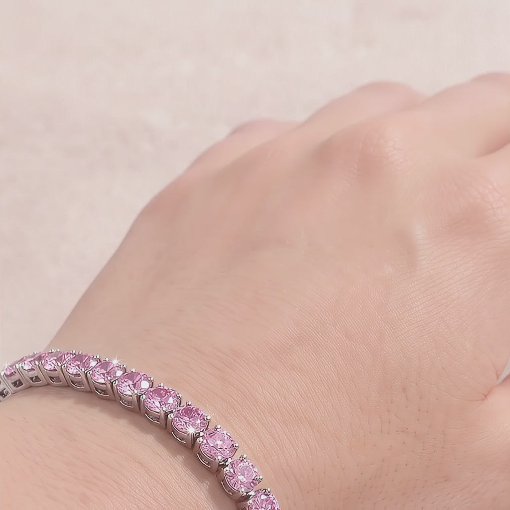 18k White Gold Pink Sapphire Cupia Bracelet