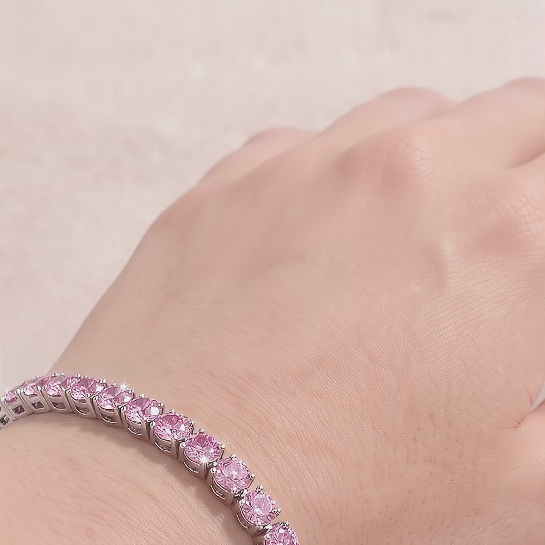 18k White Gold Pink Sapphire Cupia Bracelet