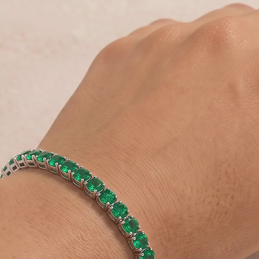18k White Gold Emerald Nadir Bracelet